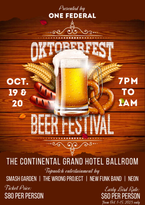 OKTOBERFEST | Hotel Club Bar Event Flyer A6 template